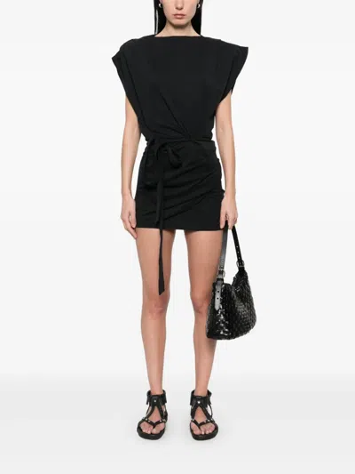 Isabel Marant Mini Dress Draped Detail In Black