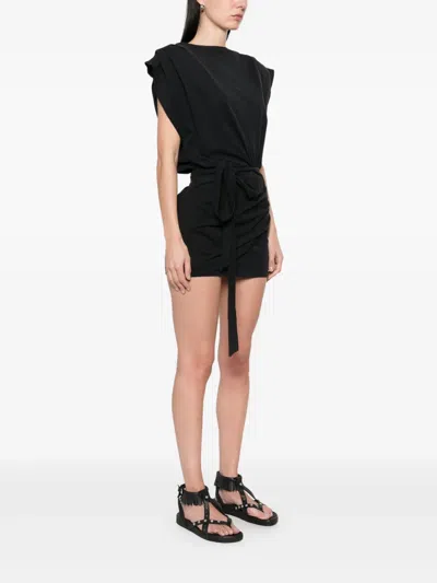 Isabel Marant Mini Dress Draped Detail In Black