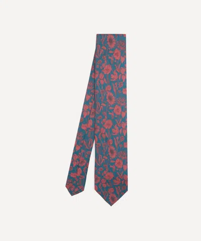 Liberty Mens Mono Muse Silk Tie In Blue