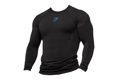 Pre-owned Gymshark Men's  Onyx 5.0 Seamless Long Sleeve T-shirt In Black/onyx Grey