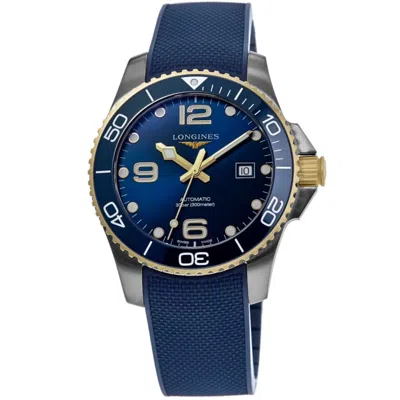 Longines Hydroconquest Automatic Blue Dial Rubber Strap Men's Watch In Blue