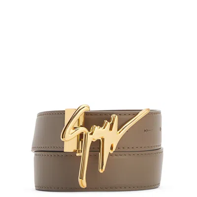 Giuseppe Zanotti Logo-plaque Leather Belt In Brown