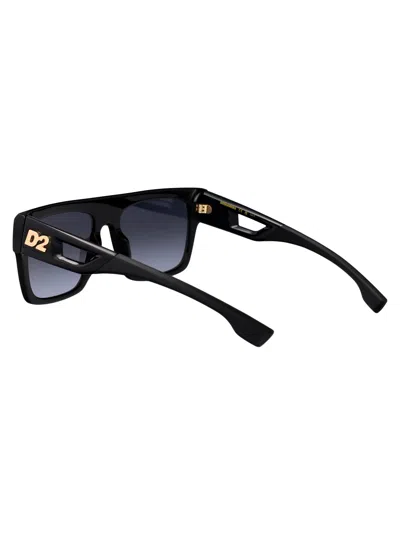 Dsquared2 Black Polyamide Inj-gril. Sunglasses In Black