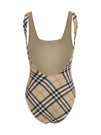 Burberry Women Check Swimsuit In Multi