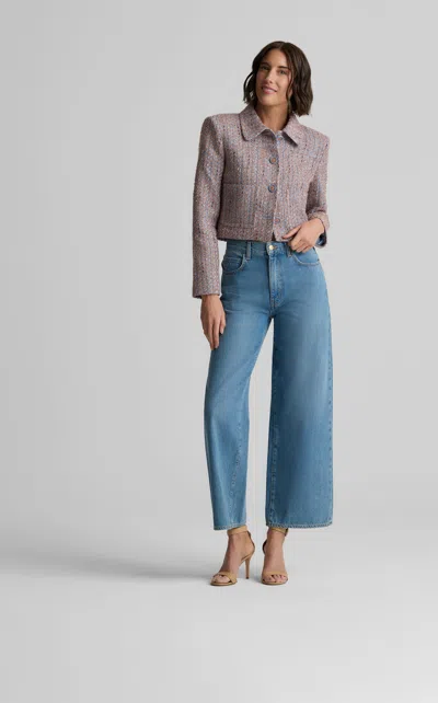 St John Naomi Jacket In Azure Tweed In Gray