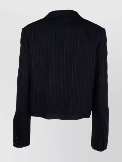 Miu Miu Jackets With Front Pocket And Pinstripe Pattern In Black