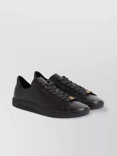 Valentino Royco Nappa Leather Sneakers In Black