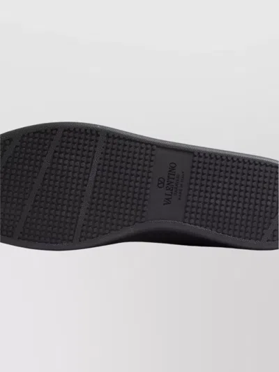 Valentino Royco Nappa Leather Sneakers In Black