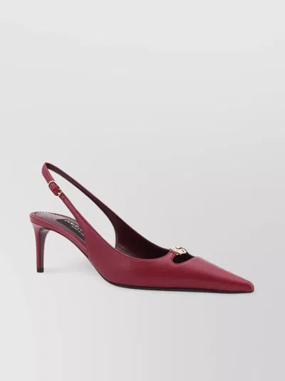 Dolce & Gabbana Scarpe Con Tacco Lollo In Pelle Porpora  Donna In Burgundy