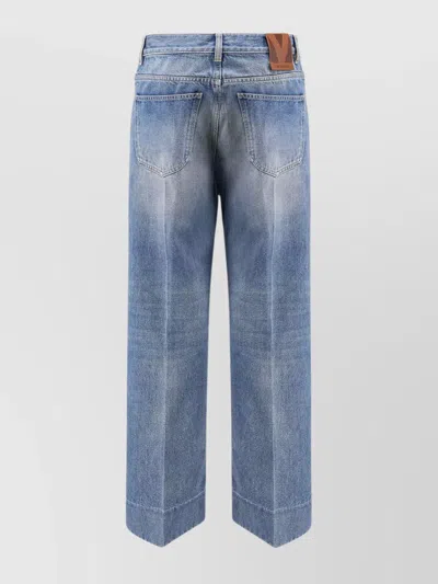 Valentino Checkered Detail Denim Trousers