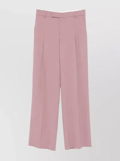Federica Tosi Wide Leg Pleated Trousers With Belt Loops