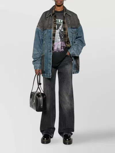 Haikure 'korea' Grey Jeans With Faded Effect And Logo Patch On The Back In Cotton Woman In Black