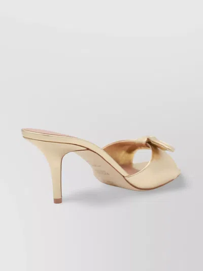 Malone Souliers Bow Detail Kitten Heel Mules In Gold