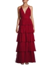 ALICE AND OLIVIA Gianna Braid-Strap Tiered Gown