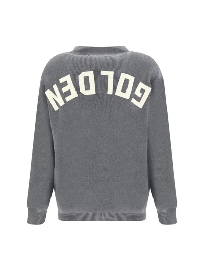 Golden Goose Micro-ribbed Cotton Cardigan In Gray