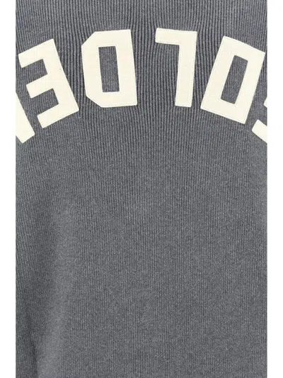 Golden Goose Micro-ribbed Cotton Cardigan In Gray