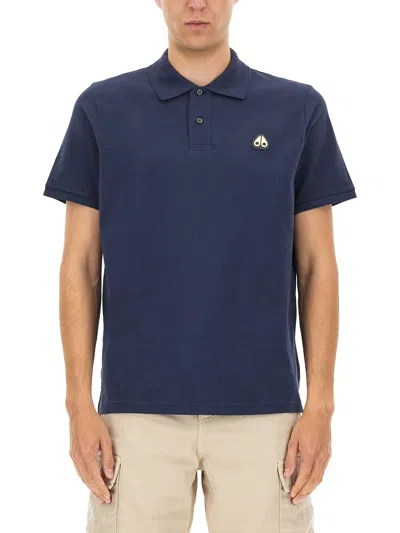 Moose Knuckles Everett Mens Polo Shirt In Blue