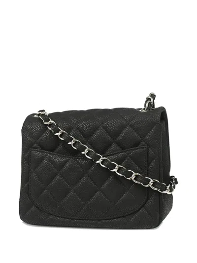 Pre-owned Chanel 2013 Mini Classic Square Flap 17 Shoulder Bag In Black