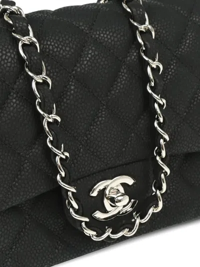 Pre-owned Chanel 2013 Mini Classic Square Flap 17 Shoulder Bag In Black