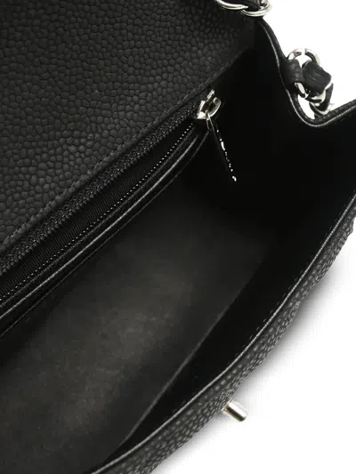 Pre-owned Chanel 2013 Mini Classic Square Flap 17 Shoulder Bag In Black