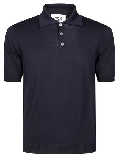 Alpha Studio Man Sweater Midnight Blue Size 50 Cotton