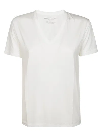 Majestic Short Sleeves V Neck Sweater