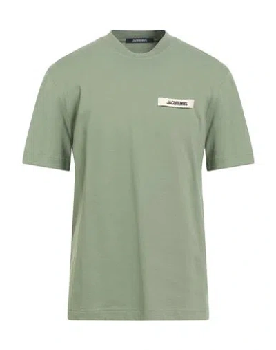 Jacquemus Grosgrain Brand Tab T-shirt In Green