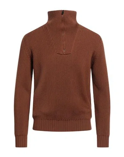 Filippo De Laurentiis Man Turtleneck Brown Size 44 Merino Wool