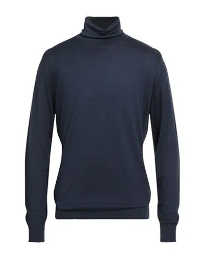Moorer Man Turtleneck Navy Size 48 Wool, Silk