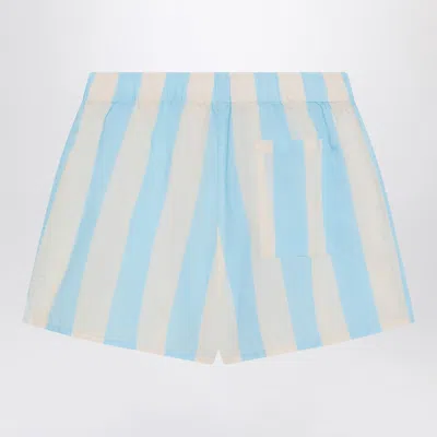 Mc2 Saint Barth Blue/white Striped Boxy Jr Shorts