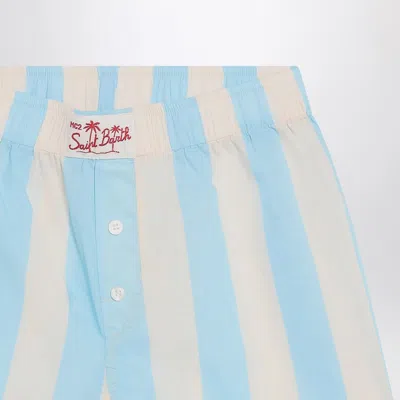 Mc2 Saint Barth Blue/white Striped Boxy Jr Shorts