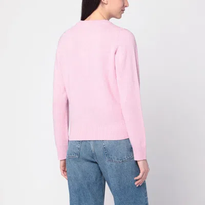Ganni Womens Chalk Pink Poodle Logo-motif Wool-blend Knit Jumper Xs In Pink