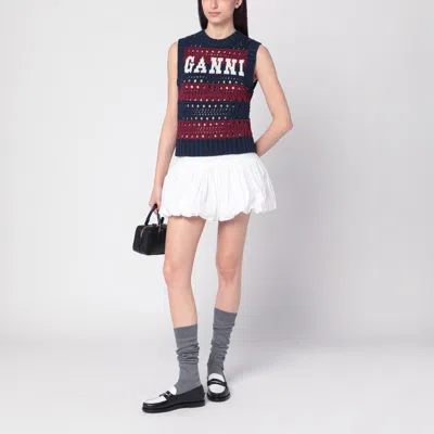Ganni Multicolor Blue Striped Vest