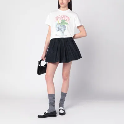 Ganni Grape Print Crew Neck Short Sleeve Top