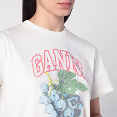 Ganni Grape Print Crew Neck Short Sleeve Top