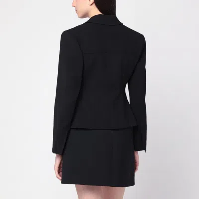 Ganni Black Jacket In Crêpe