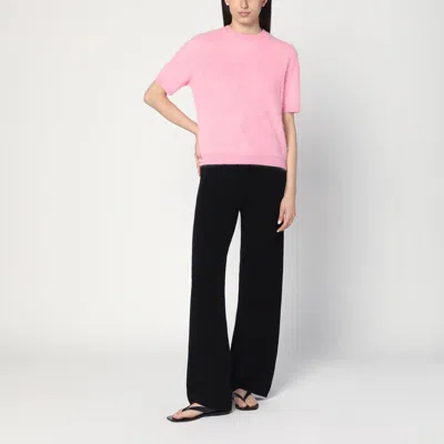 Soft Goat Womens Oversized Ribbed-trim Cashmere-knit Top Pink