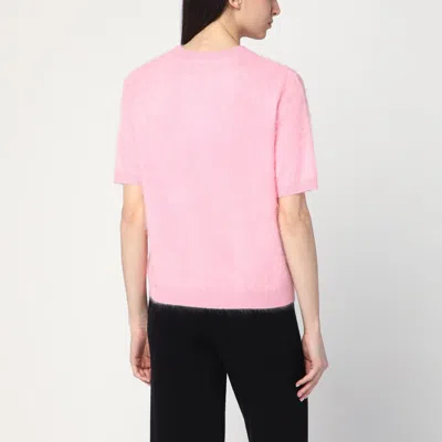 Soft Goat Womens Oversized Ribbed-trim Cashmere-knit Top Pink