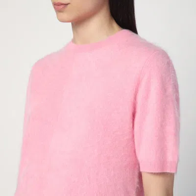 Soft Goat Womens Oversized Ribbed-trim Cashmere-knit Top Pink