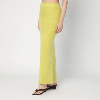 Soft Goat Womens Regular-fit Brushed Cashmere-knit Midi Skirt Lime Xs