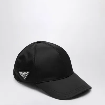 Prada Nylon Baseball Cap 6-panel Construction In Black
