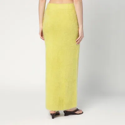 Soft Goat Womens Regular-fit Brushed Cashmere-knit Midi Skirt Lime Xs