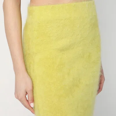 Soft Goat Womens Regular-fit Brushed Cashmere-knit Midi Skirt Lime Xs