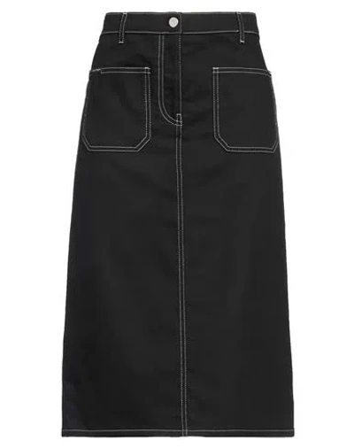 Courrèges Denim Midi Skirt In Black
