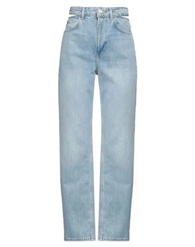 Frame Buttoned Straight Jeans In Blue
