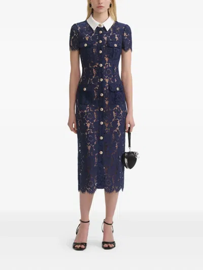 Self-portrait Lace Midi Dress In Pink