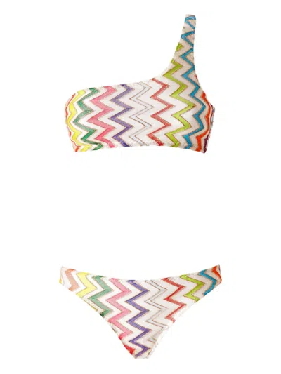 Missoni One-shoulder Bikini With Double Ties