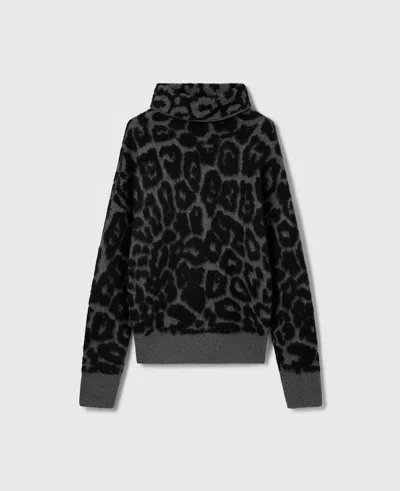 Stella Mccartney Leopard Print Turtleneck Sweater In Wool