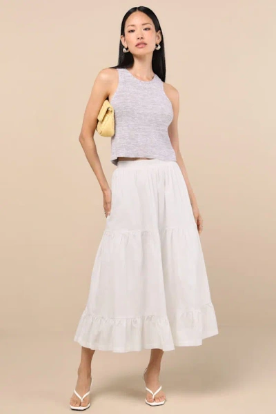 Lulus Cennet Grey Multi Space Dye Lace-up Tank Top In Animal Print