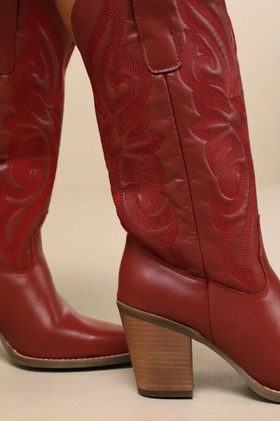 Dingo Hensley Red Knee-high Western Boots In Red